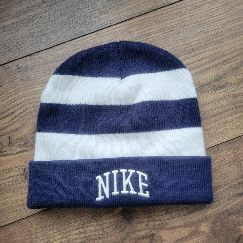 Nike Navy And White Kids Unisex Taboggan Beanie Hat